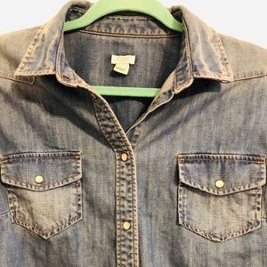 J Crew Denim Button Up Top